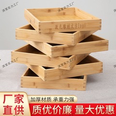 长方形竹木面包托盘蛋糕店糕点展示盘子木质烘焙糕点托盘定其他