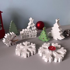 クリスマスシリーズシリコンモールドクリスマスツリースノーフレークアロマセラピー車のモールド石膏装飾品モールド
