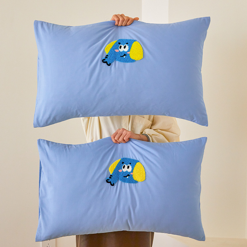 Un par de fundas de almohada bordadas con toalla de algodón ins 48x74 funda de almohada grande para adultos de algodón simple funda de núcleo de almohada para estudiantes