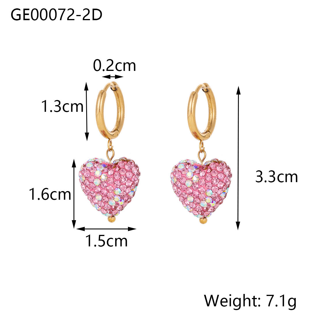 Women's Gender 1 Pair Modern Style Classic Style Heart Shape Strawberry Titanium Steel Rhinestones Drop Earrings