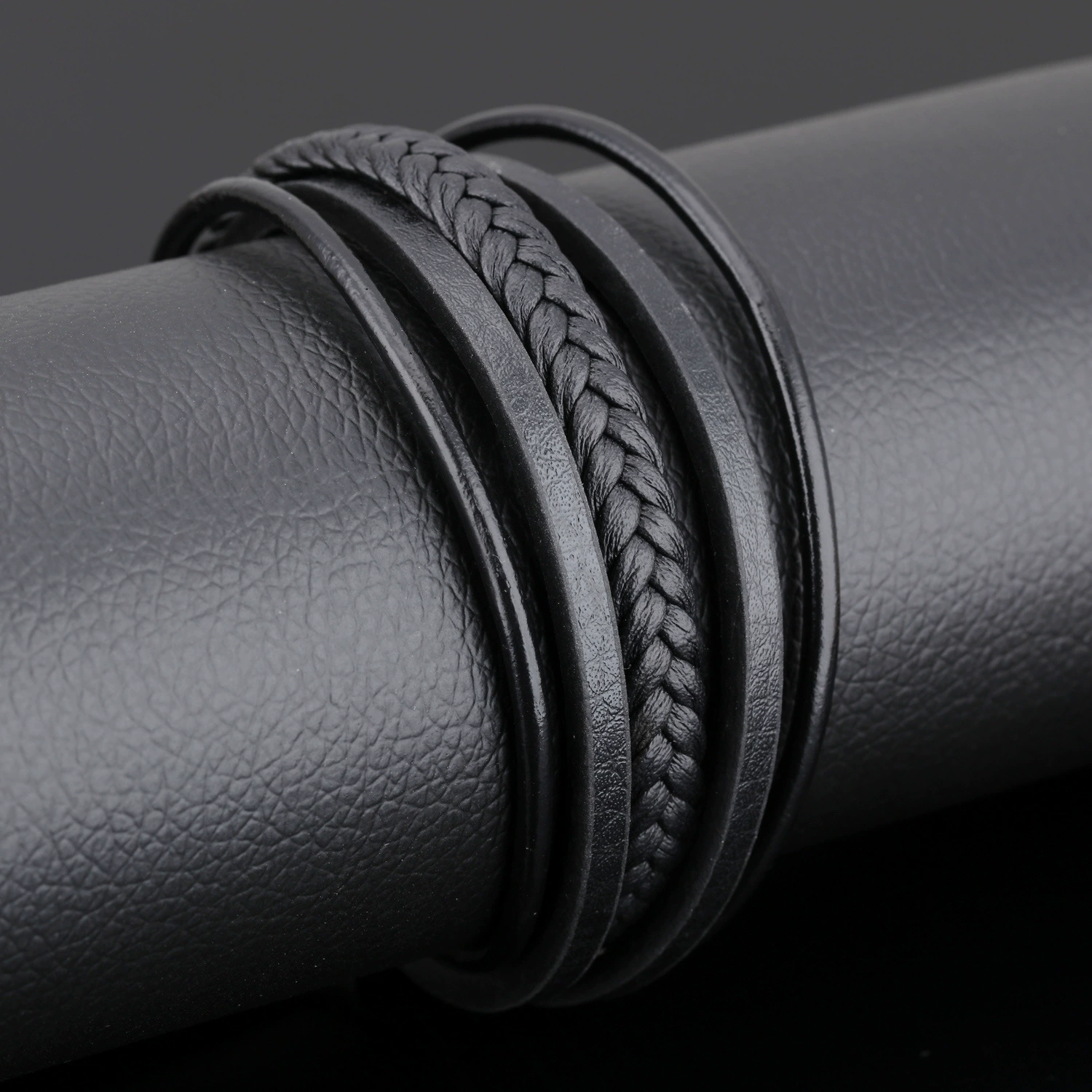 Кожан bracelet из нержавеющей стали, переплетённая аксессуар, европейский стиль, оптом