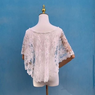 Bridal lace shawl wedding party dress new summer pullover lace thin hollow etiquette veil wholesale