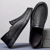 Мужская летняя дышащая повседневная обувь для кожаной обуви, мягкая подошва, из натуральной кожи