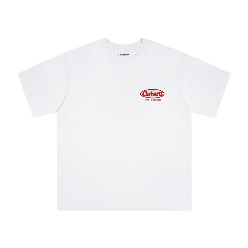Cross-Border Exclusive Carhartt Retro Nostalgic Logo Printed Double Yarn Pure Cotton High-Quality Men's and Women's T-Shirts