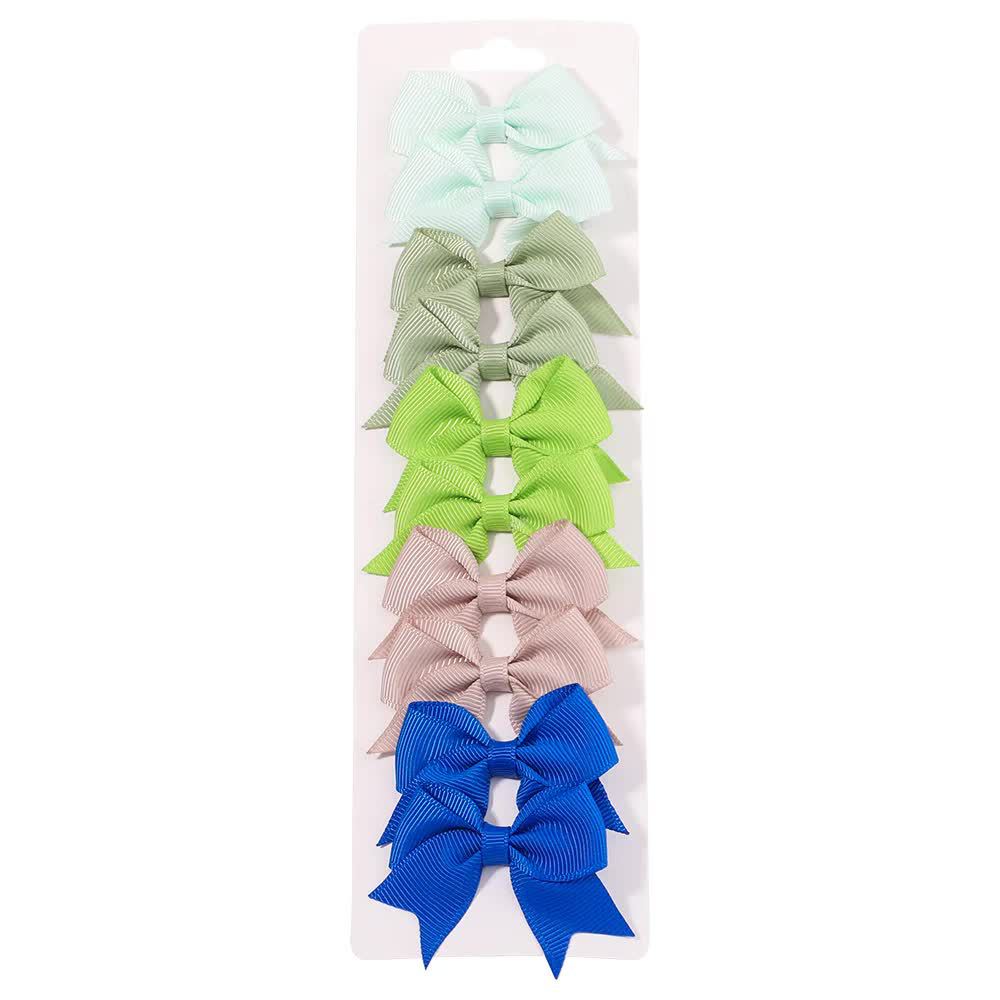 Mädchen IG-Stil Süss Einfarbig Bogenknoten Polyester-gerifte Streifen Falten Haarklammer display picture 9