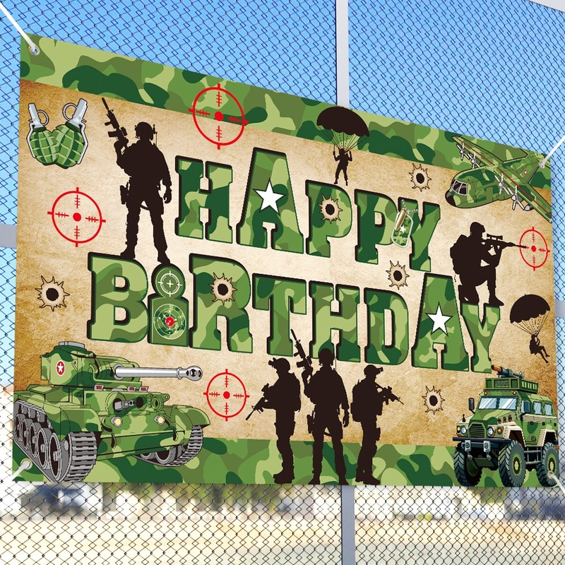 新しい軍事テーマパーティー装飾背景布誕生日装飾アレンジメント背景布迷彩軍事背景バナー|undefined
