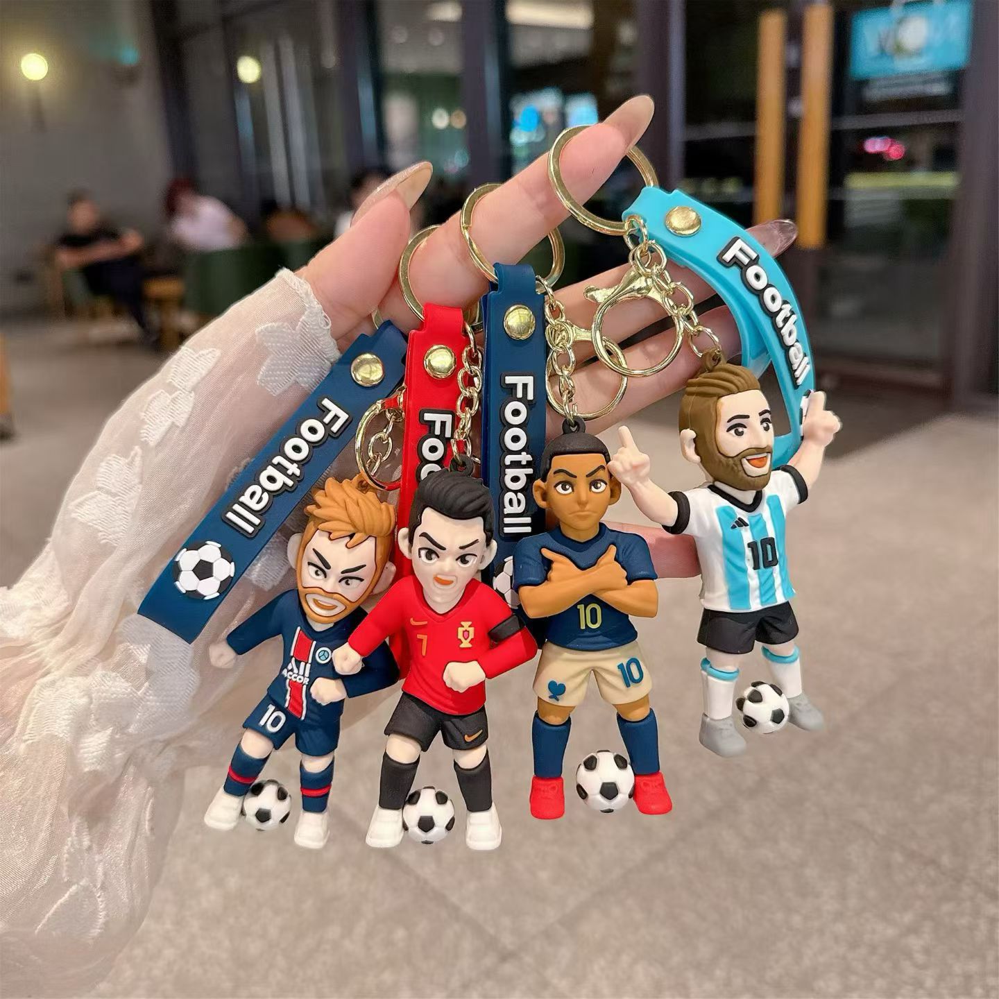 cartoon creative football keychain PVC