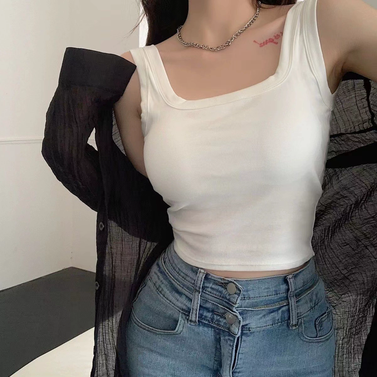 Маленький жилет с камзолом женский летний нагрудный коврик из хлопка, завернутый в грудь