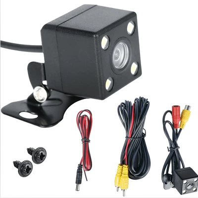 Rear View Car Camera Universal High-Definition Night Vision Fisheye Waterproof 4-Light Image Reversing Car Camera (Vehicle camera) - 4-lights-plug-in-full-set-in-bag