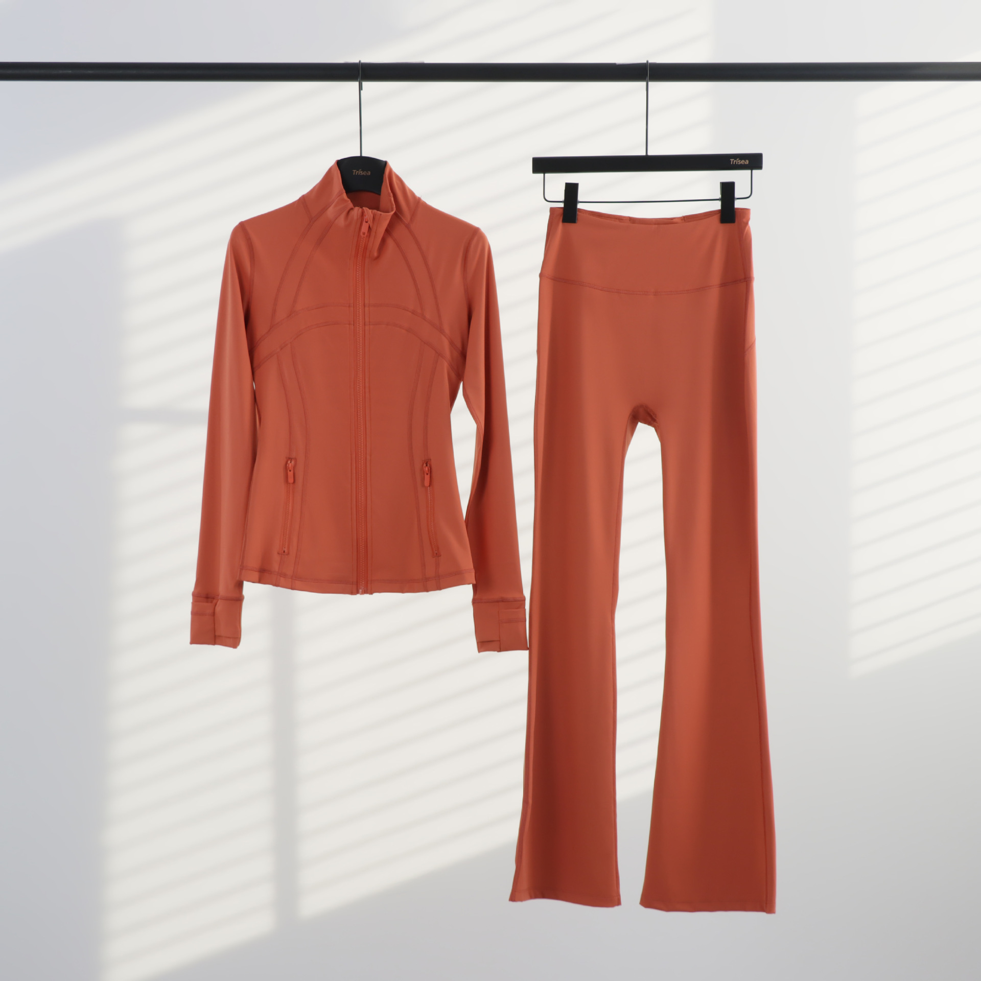 LULU chaqueta de cuello de喇叭 con cremallera, chaqueta de cuerpo, chaqueta de yoga elástica, mujer