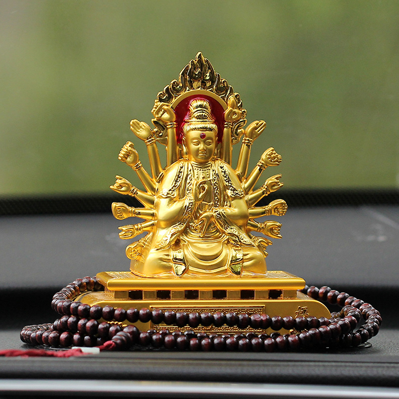 Car ornaments thousand hands Guanyin car interior accessories center console Buddha statue men's car car accessories alloy ornaments