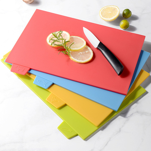 Thickened square PP plastic classification cutting board set 4-color raw and cooked classification plastic cutting board cutting board chopping board