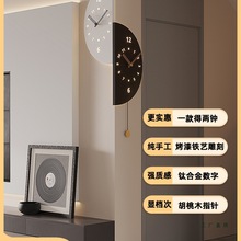 2025新款现代挂墙客厅拐角双面挂钟家用转角时钟餐厅静音钟表挂表