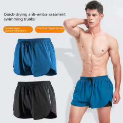 Men's Anti-Embarrassment Loose Casual Sport Swim Trunks Double Layer Conservative Hot Spring Swimwear Professional Wholesale Swim Trunks