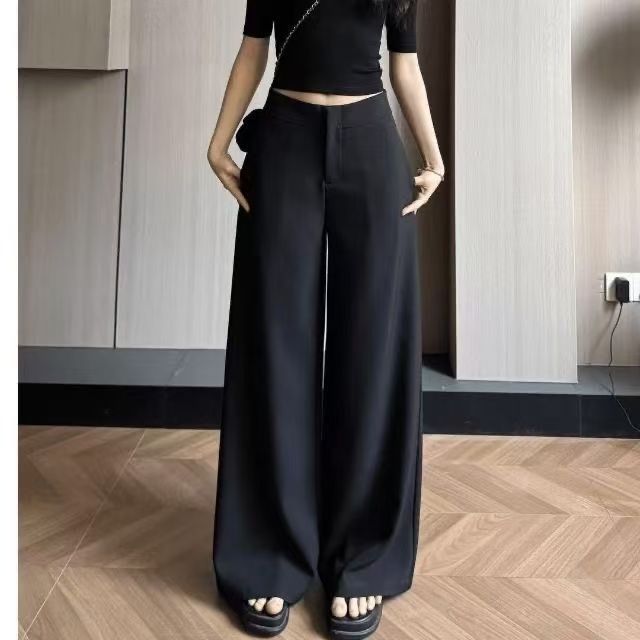 Pantalones de traje de moda de estilo antiguo, temperamento delgado, diseño de pantalones casuales de primavera y verano nuevos pantalones sueltos retro
