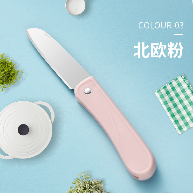 Cuchillo de frutas plegable creativo portátil de melón y frutas para cocina cuchillo de peeling multifuncional dos en uno artefacto mágico