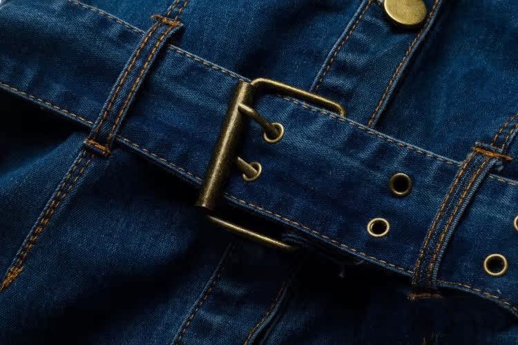 mid-length slim fit hip-hugging denim dress_mkmklike.com