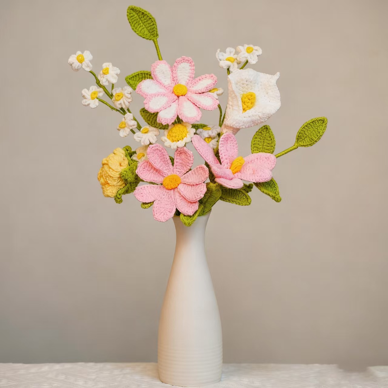 Amazon al por mayor buquete de lana hecha a mano trenzado imortalidad flor GeSan regalos de mano decoración simulación de San Valentín