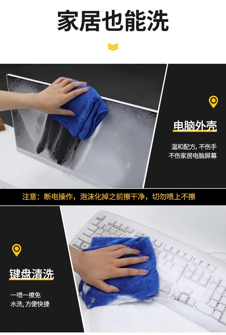 Yingsanhong Multi-Functional Foam Cleaner for Interior Cleaning and Maintenance, Dual-Use for Car and Home, Powerful Stain Removal and Refurbishment, No Need for Water Washing