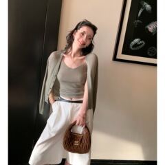 NIOR水溶amy多色recSE开衫吊带两件套套装气质羊毛入LICKY