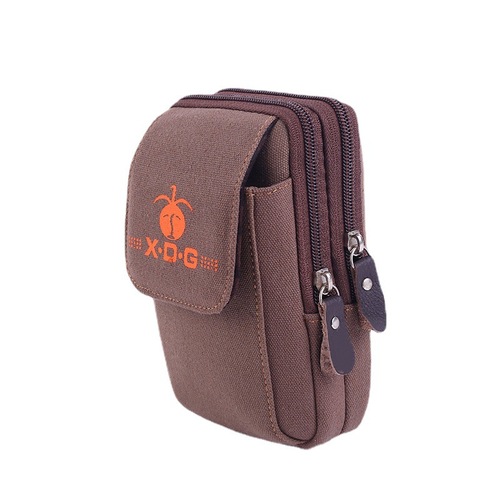 Vertical Multifunctional Canvas Durable Work Phone Bag for Men with Belt Waist Bag 5.5 Inch Anti-Theft Wholesale