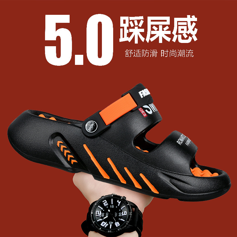 Zapatillas para hombres 48 tamaño de verano para usar zapatillas de playa de piso grueso al aire libre antideslizante dos zapatillas