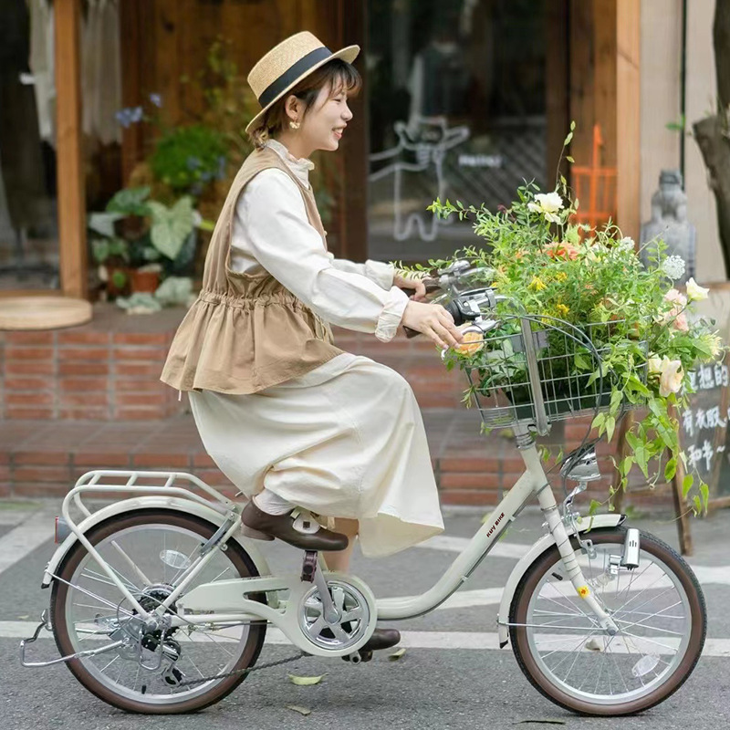 Couey Adult Big Basket Bicycle Cyber Celebrant Commuter Retro Women's Car Pet Variable Speed Car Size Wheel Lightweight Bicycle