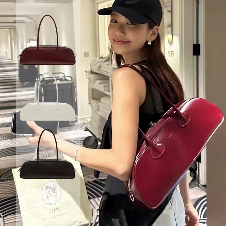 fottsfotts复古法棍包红色婚包onuk同款高级感小众单肩腋下包时髦