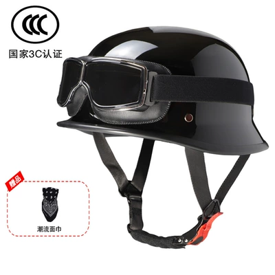 Motosiklet kaskı (dəbilqə) — Cruising Electric Vehicle Off-Road Riding - bright-black-carding-goggles-face-towel-m