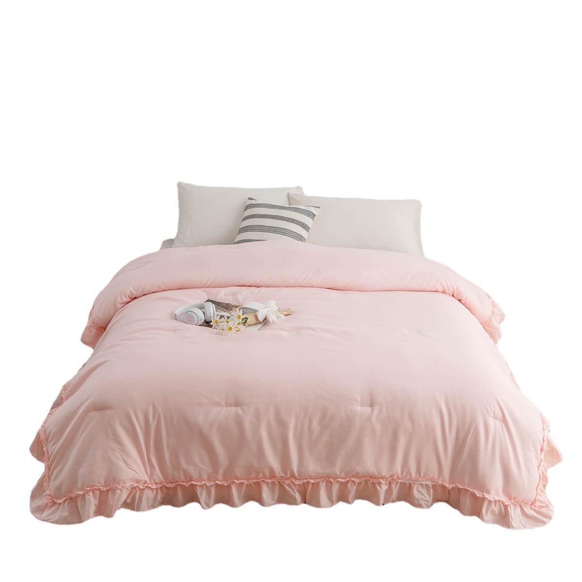 跨境家纺三件套外贸美国亚马逊热销爆款多层荷叶边胖被