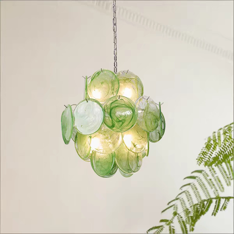 Murano Bedroom Lighting Fixtures, Vintage French-Style Mid-Century Living Room and Dining Room Pendant Lights, Light Luxury Glass Murano Colored Lamps