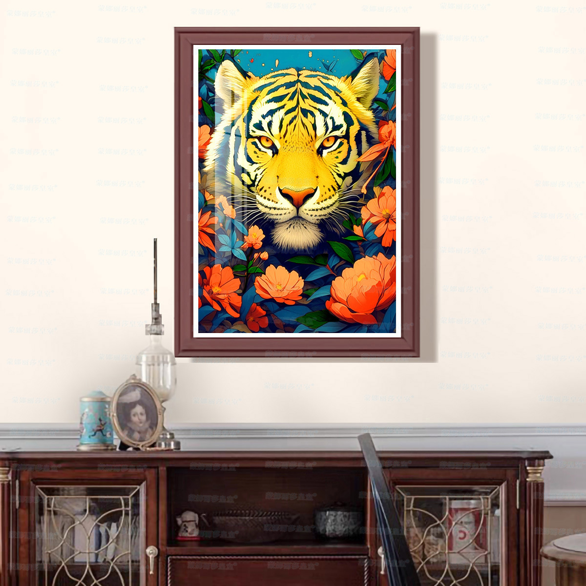 Mona Lisa real tigre de bordado cruzado nuevo animal lindo estilo moderno minimalista pintura decorativa bordada a mano image 4