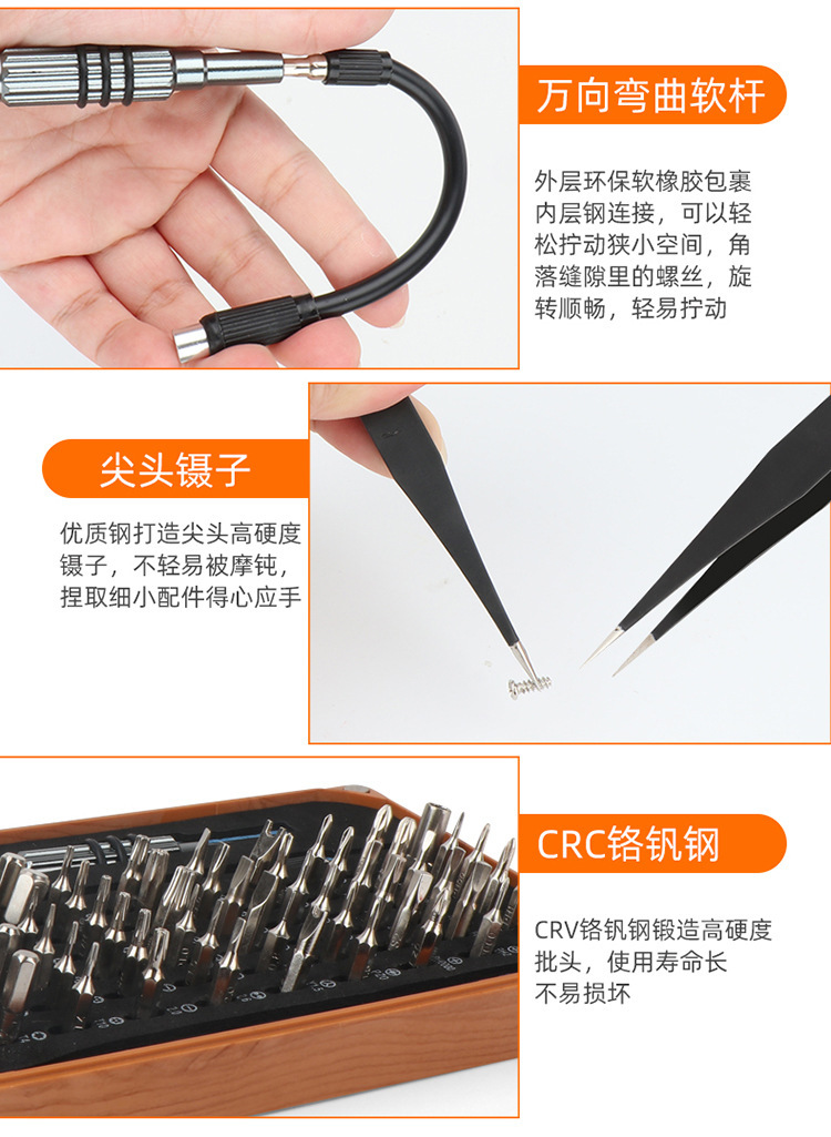 五金工具维修工具68合1螺丝刀套装