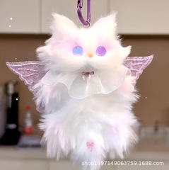 萌えペットの猫のウサギの毛のツイストスティックの猫のペンダントdiy材料の手作りのペンダントは、親友の誕生日プレゼントをプレゼントします