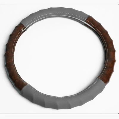Peach Wood Grain Steering Wheel Cover, Steering wheel cover - gray-brown-38cm