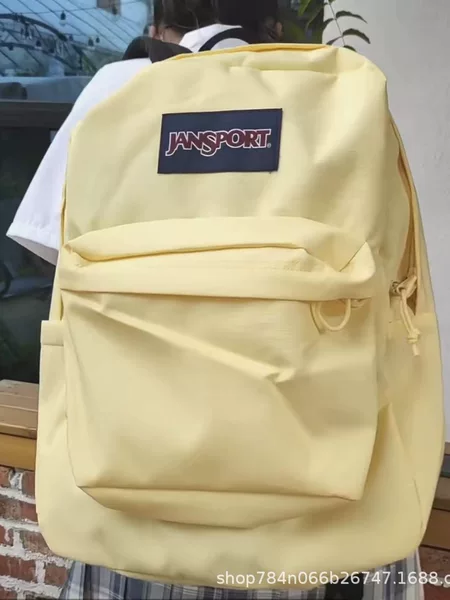 JS Jess Backpack Large Capacity School Bag Backpack Computer Bag Simple Solid Color Waterproof Campus Travel for Men and Women Students