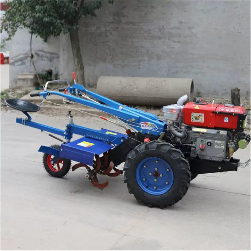 手扶柴油15马力手扶拖拉机农用旋耕起垄硬地深翻犁地机扶垄开沟机