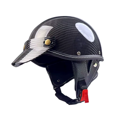 New National Standard 3C Certified Carbon Fiber Electric Vehicle Helmet Motorcycle Half Helmet Unisex Motorcycle Safety Helmet Breathable (Motosiklet kaskı (dəbilqə)) - black-carbon-fiber-helmet-without-goggles-m