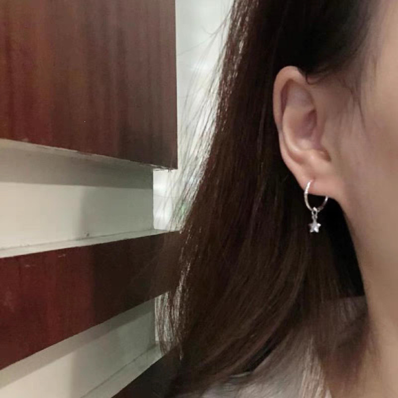 925 pendientes de colgante de estrellas de plata esterlina para mujeres sencillas pendientes de temperamento de lujo ligero nicho de alta calidad exquisitos pendientes