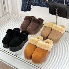 广州高品质~25秋冬新款厚底芒果头勃肯棉鞋加棉雪地靴防寒半拖女
