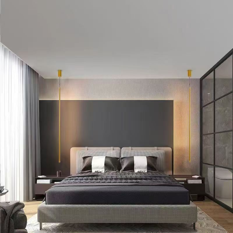 Lámpara de cabecera minimalista moderna y minimalista hotel dormitorio cabecera lámpara de barra larga nórdica sala de estar pared de fondo lámpara de cabina
