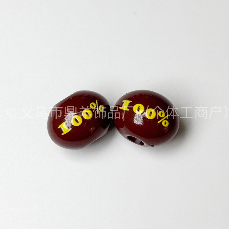 亚克力圆珠字母散珠通孔手机链钥匙扣配件diy包挂吊坠挂件配饰|undefined