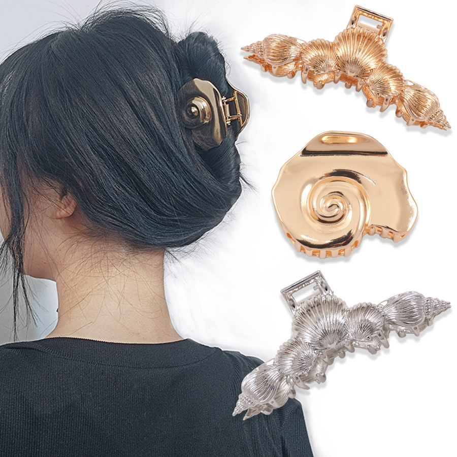 50g Weight Hair Claws Hair Accessories Type 1 Piece Quantity Daily, Street Occasion Zinc alloy Material Conch, Shell Pattern All Seasons Season Women's Gender IG Style Style IG Style Women's Conch Shell Zinc Alloy Hair Claws 无