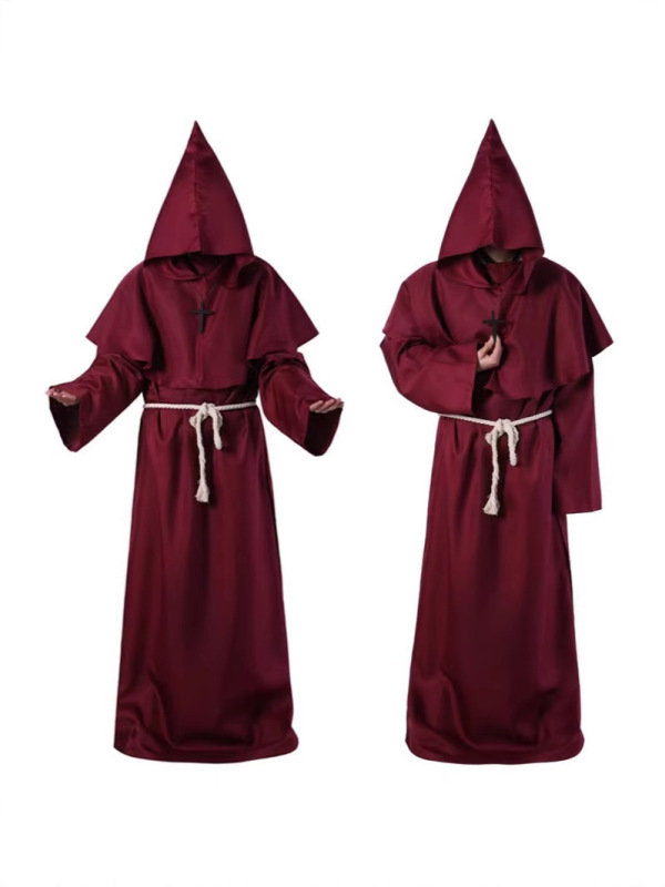 Lide 中世の僧侶の服ウィザード司祭 cos 服ハロウィン死のローブコスプレロールプレイング服|undefined