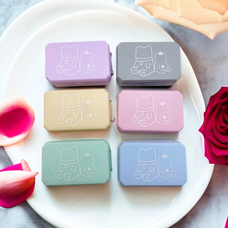 Beauty pupil box portable contact lens box beauty pupil care box storage box replacement box double box wholesale WL bear Beauty pupil box portable contact lens box beauty pupil care box storage box replacement box double box wholesale WL bear