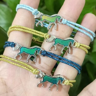Children and Teenagers Jewelry Hand Ornaments Unicorn Cartoon Animal Temperature-Sensitive Color-Changing Bracelet Direct Sales Cross-Border Supply