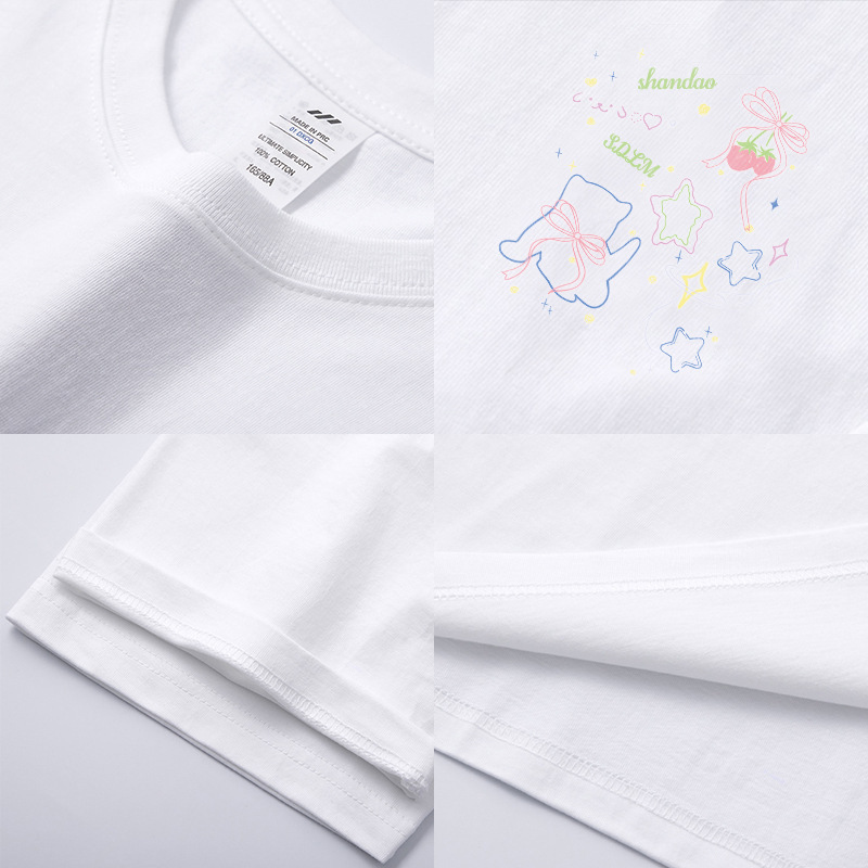 メンズファッションブランド 純綿プリントTシャツ メンズ 夏 カジュアル 丸首 ゆったり 半袖 レディース ドーパミン風 万能トップス|undefined