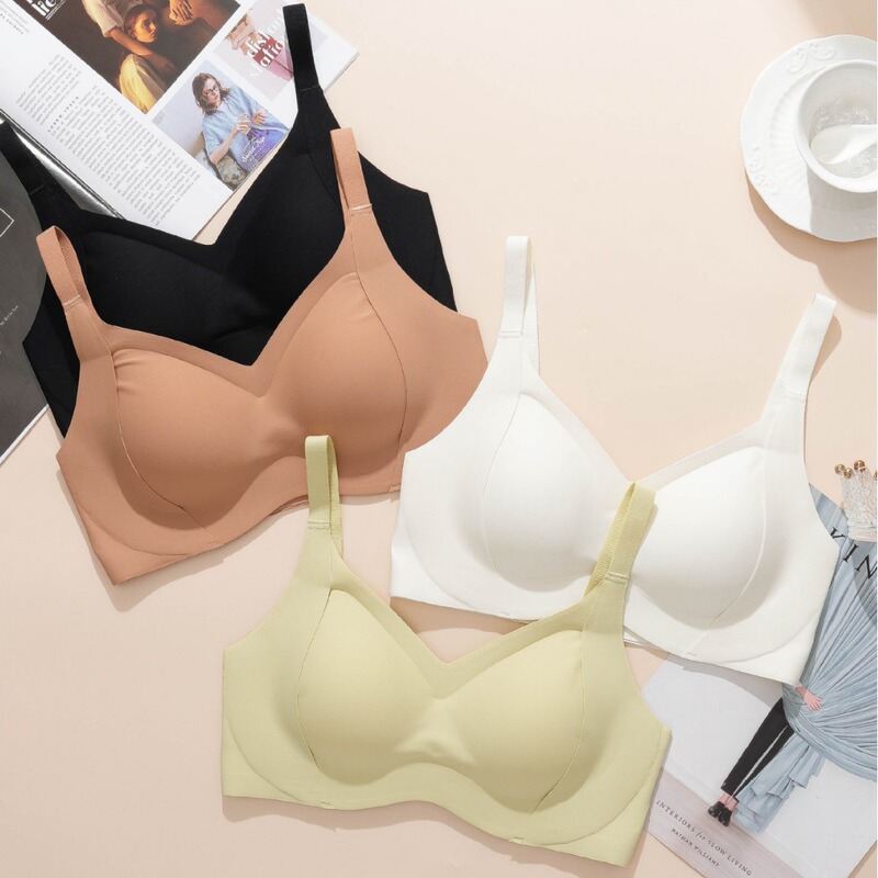 New simple soft support seamless underwear women's small chest push up and collect breast skin-friendly breathable wireless bra