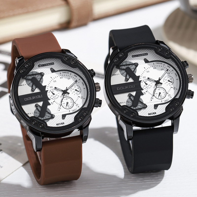 genuine goods domineering fashion men's watch personalized multi-functional waterproof large dial youth quartz watch