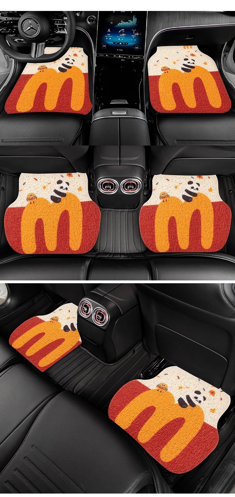 Universal Car Floor Mats, Car Foot Mats, Driver's Wire Ring Car Carpets, Car Foot Mats, Cute Cartoons